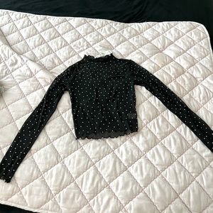 NWT Rhinestone Mesh Top